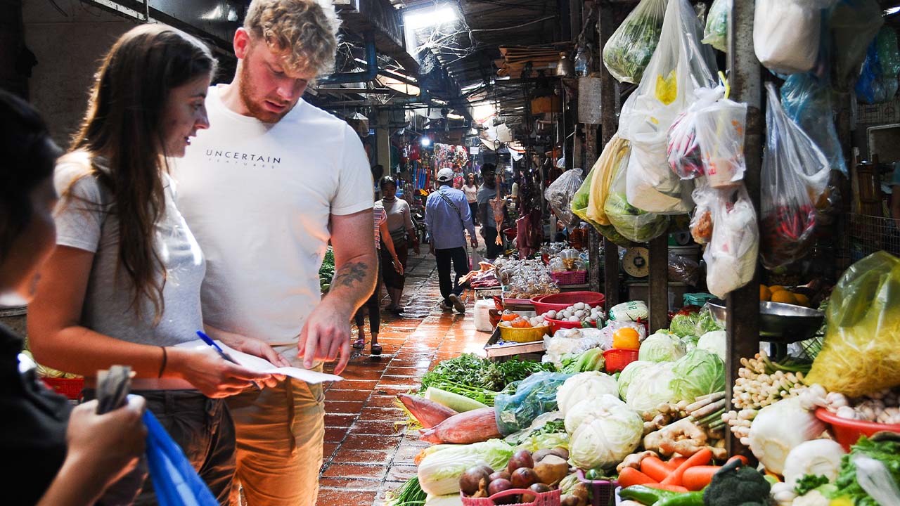Local market in Phnom Penh Cambodia